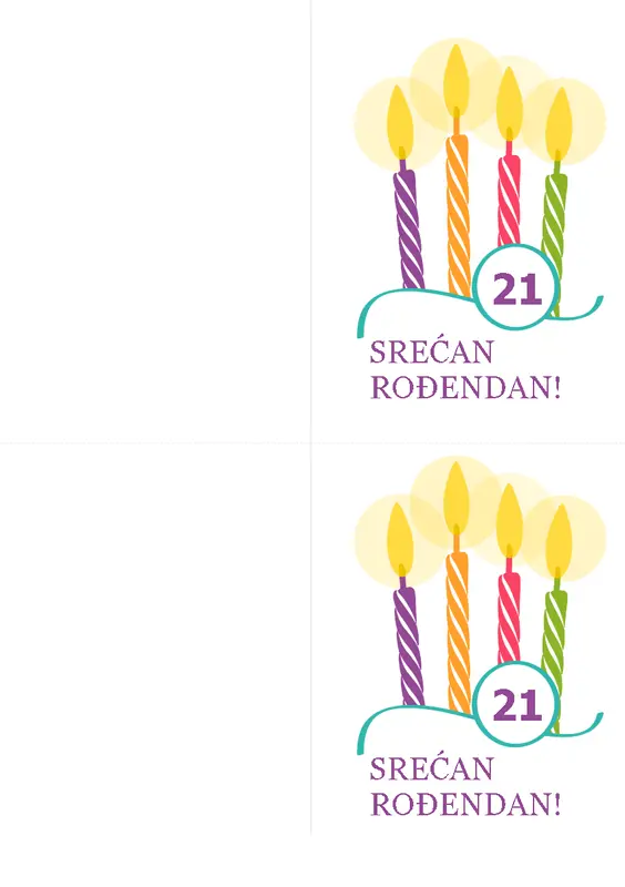 Čestitke za posebne rođendane (2 po stranici, za Avery 8315) modern-simple