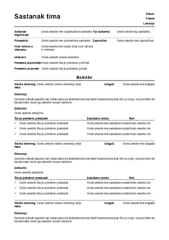 Beleške sa neformalnog sastanka modern color block