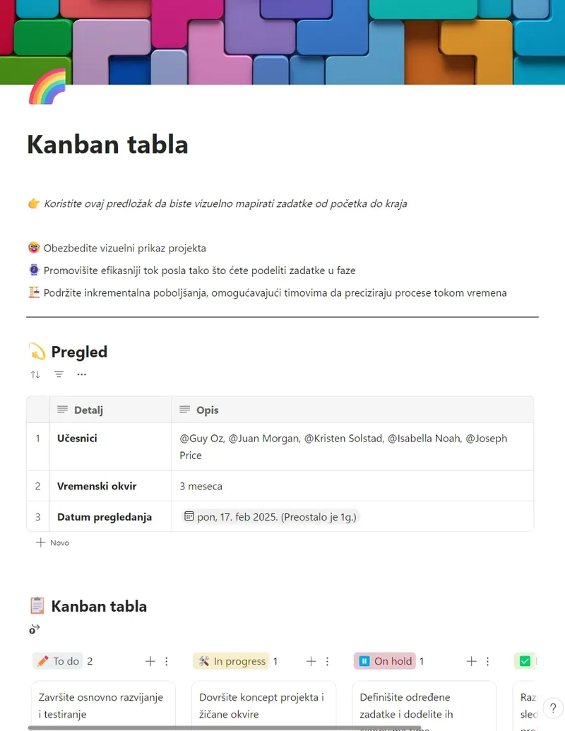 Kanban tabla