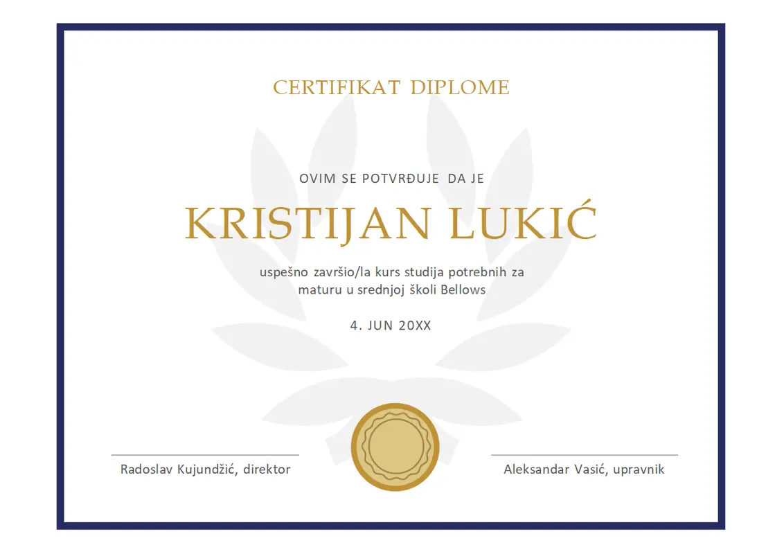 Certifikat diplome modern simple