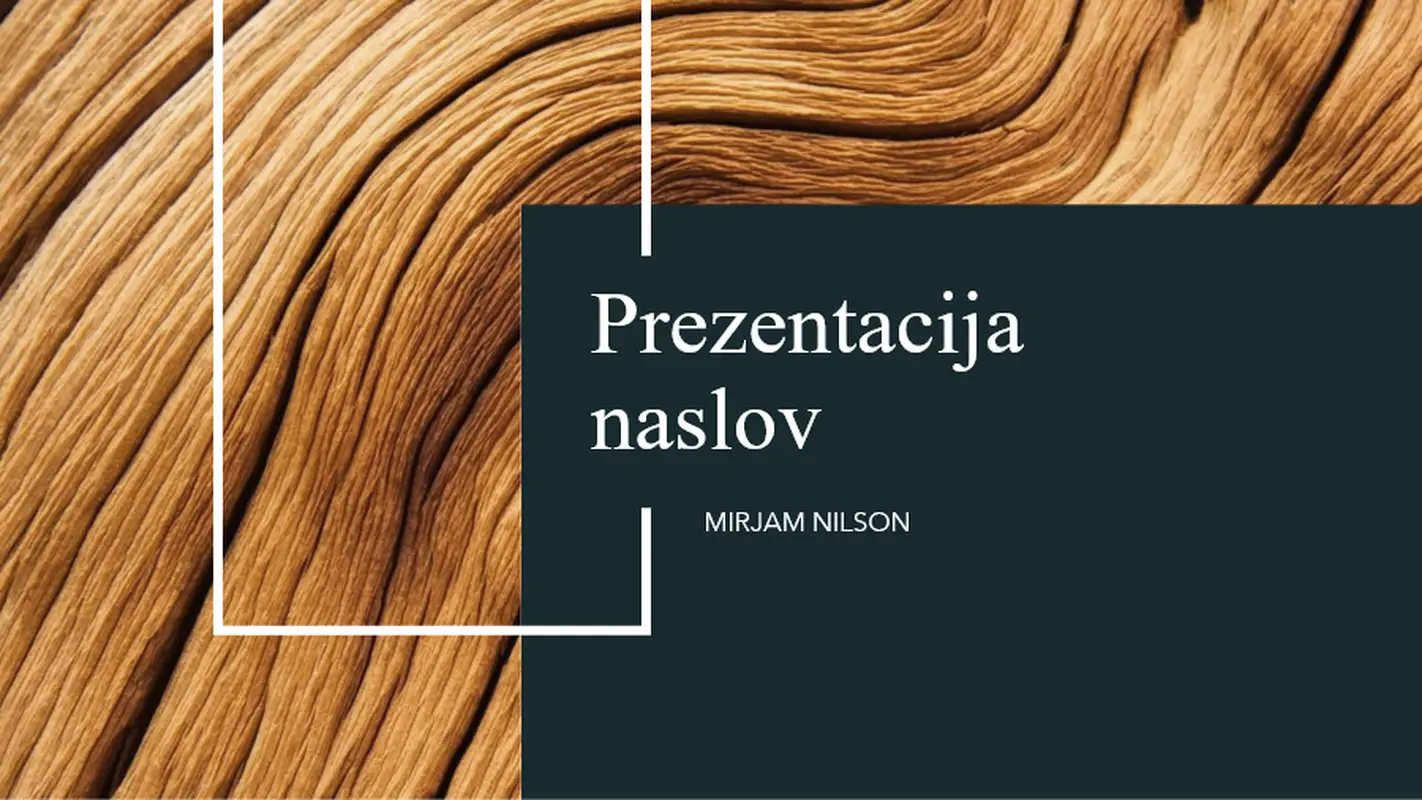 Prezentacija sa dizajnom tamnog drveta modern-simple