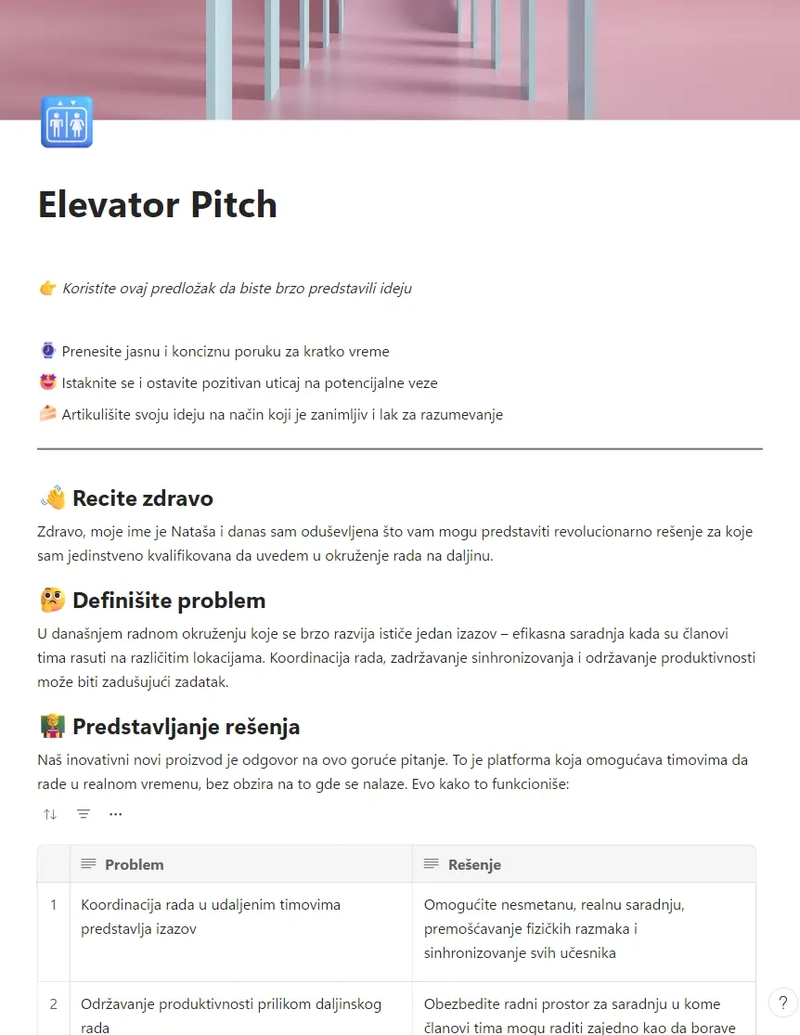 Elevator Pitch