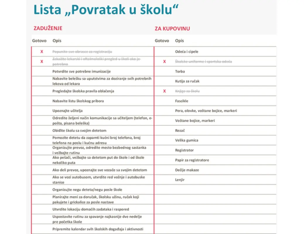 Lista za proveru „Povratak u školu“ blue modern simple