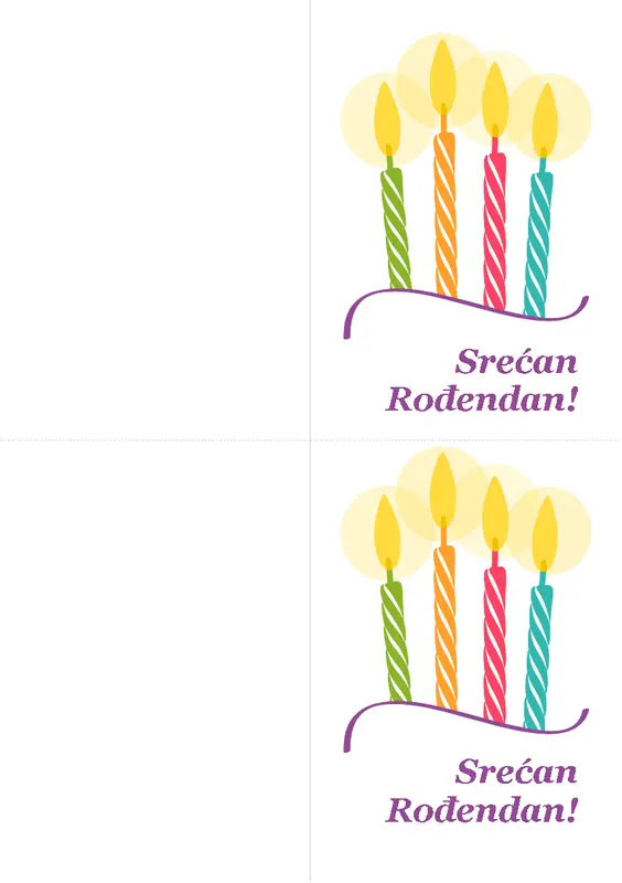 Rođendanske čestitke (2 po stranici)  modern-simple