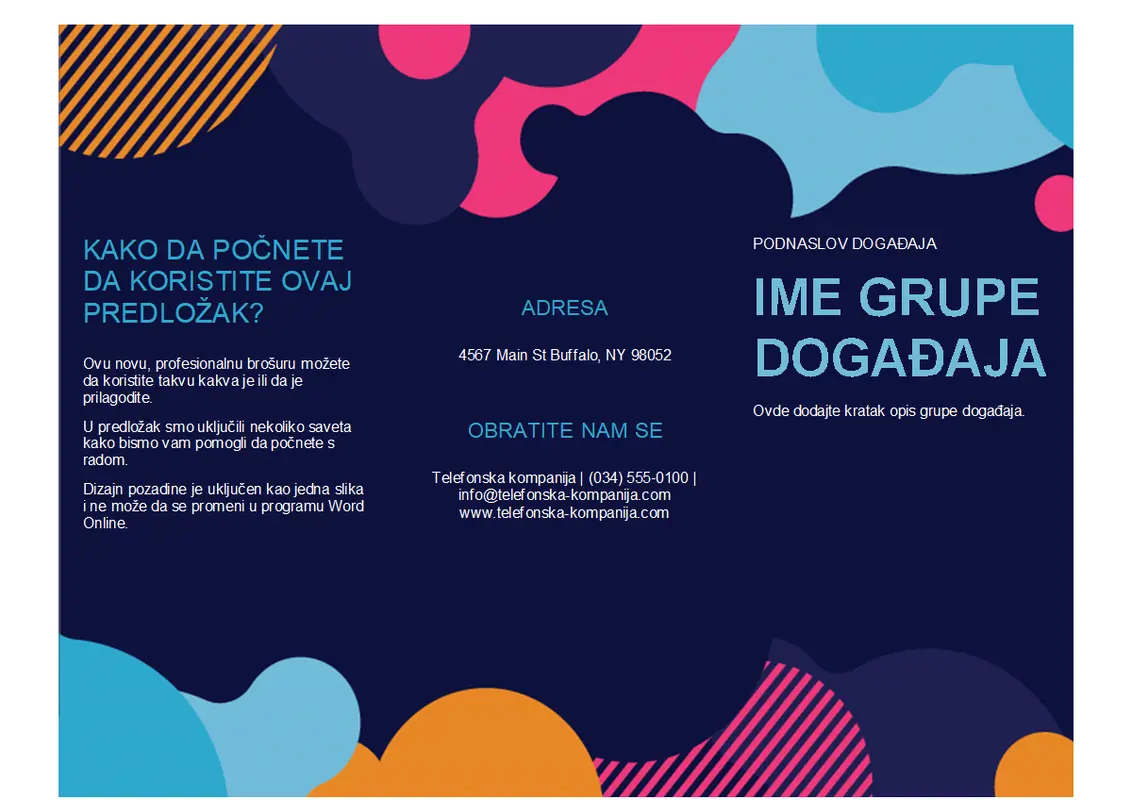 Brošura za događaje živopisnog oblika  modern-color-block