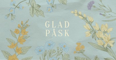 Påskönskemål blue vintage-botanical