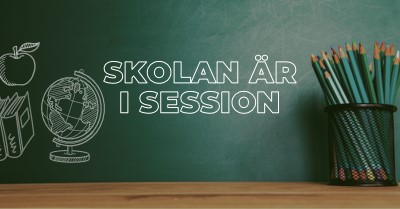 Skolan är i session green modern-simple