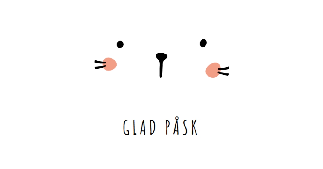 Glad påsk, kanin white whimsical-line