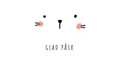 Glad påsk, kanin white whimsical-line