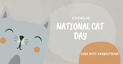 Glad nationalkattdag gray organic-simple