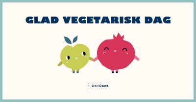 Glad vegetarisk dag white whimsical-line