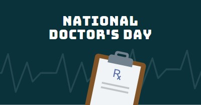 Idag är det National Doctor's Day blue modern-simple