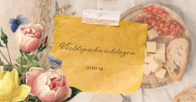 Världspicknickdagen yellow vintage-botanical