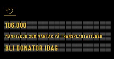 Bli organdonator idag black modern-bold