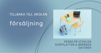 Tillbaka till skolrea blue modern-simple