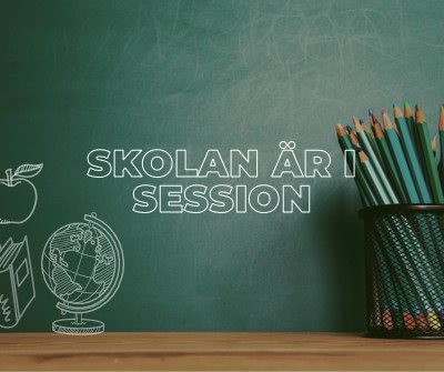 Skolan är i session green modern-simple