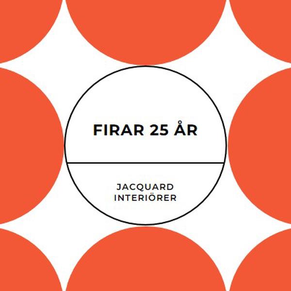 Firar 25 år orange modern-geometric-&-linear