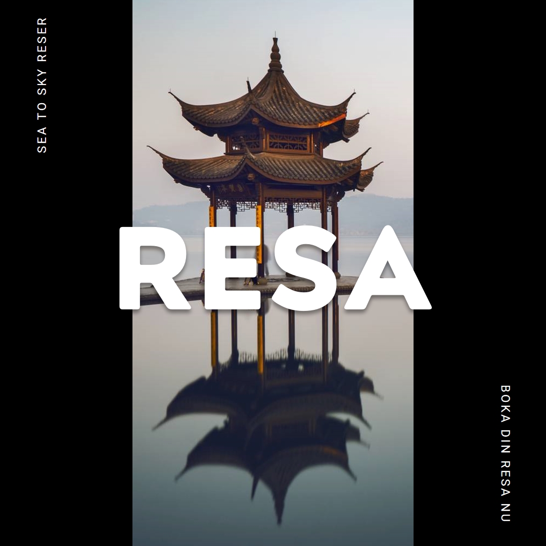 Spegling av Pagoda black modern-bold