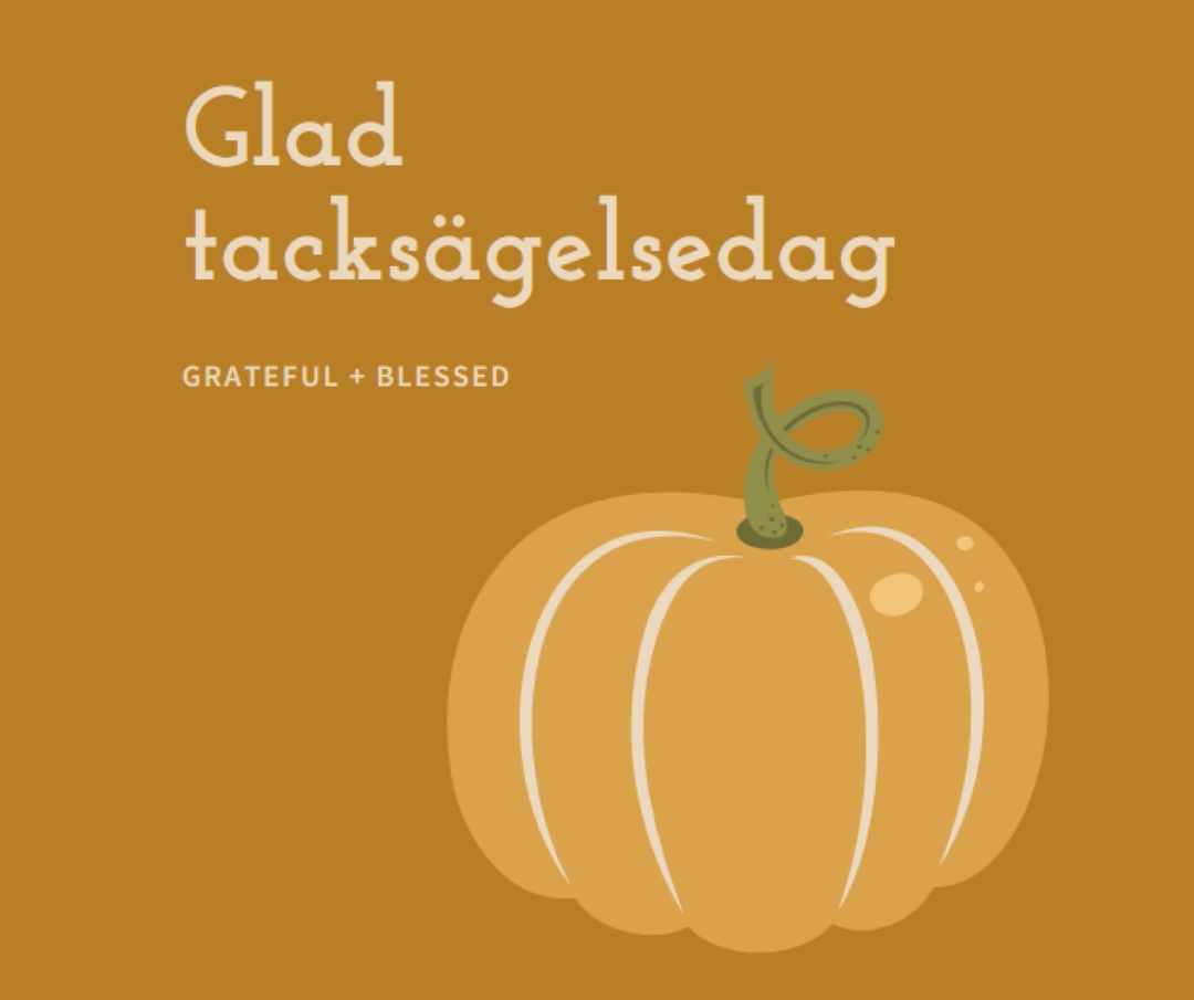 Tacksam och välsignad brown whimsical-line