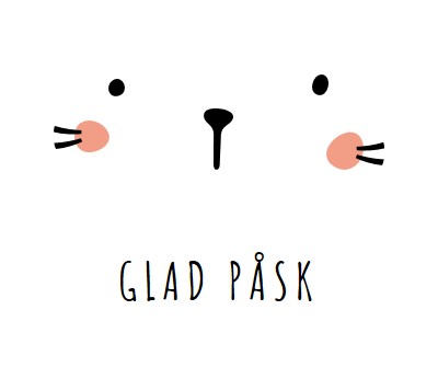 Glad påsk, kanin white whimsical-line