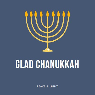 Hanukkah Sameach blue modern-simple