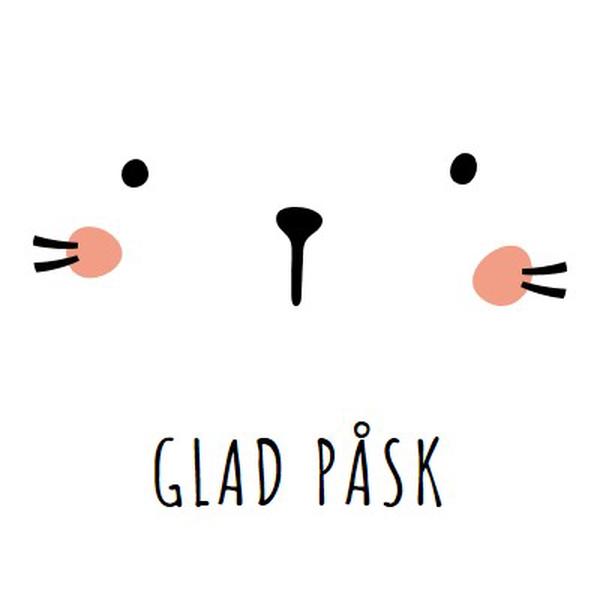 Glad påsk, kanin white whimsical-line