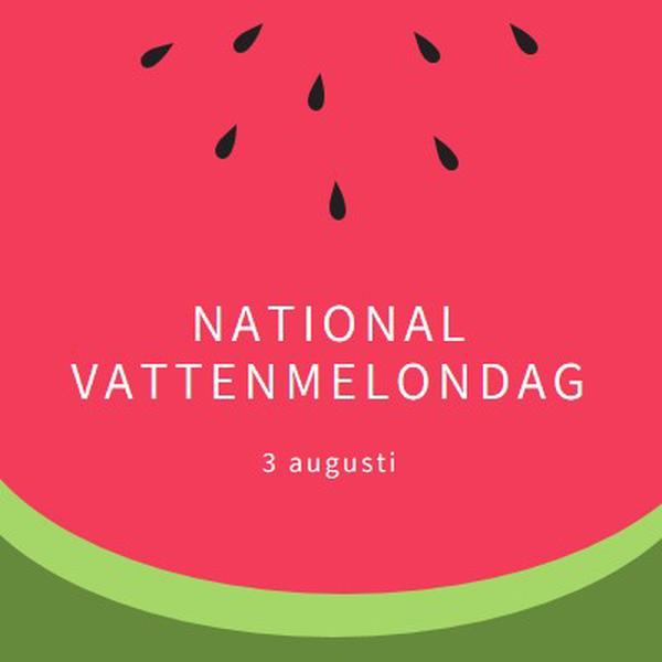 National Watermelon Day pink modern-simple