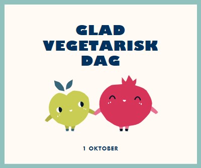 Glad vegetarisk dag white whimsical-line