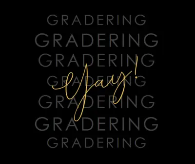 Yay för examen black modern-simple