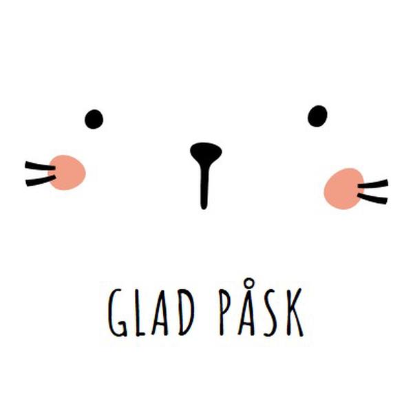 Glad påsk, kanin white whimsical-line