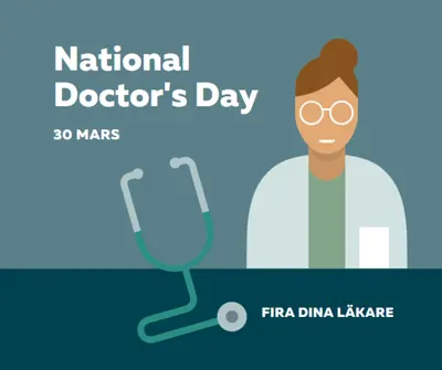 National Doctor's Day blue modern-color-block