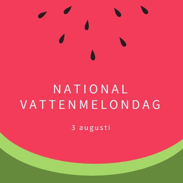 National Watermelon Day pink modern-simple