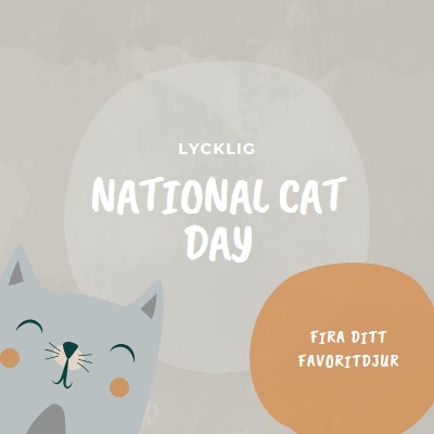 Glad nationalkattdag gray organic-simple