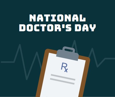 Idag är det National Doctor's Day blue modern-simple