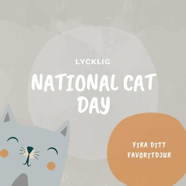 Glad nationalkattdag gray organic-simple