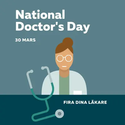 National Doctor's Day blue modern-color-block