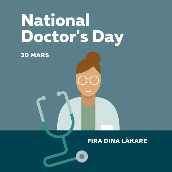 National Doctor's Day blue modern-color-block