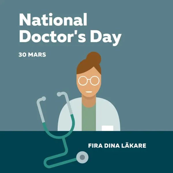 National Doctor's Day blue modern-color-block