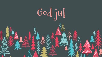 God jul green whimsical-line