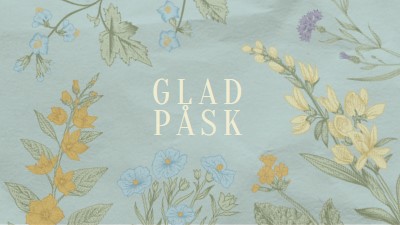 Påskönskemål blue vintage-botanical