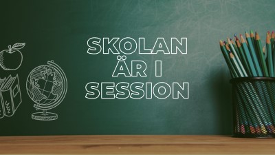 Skolan är i session green modern-simple