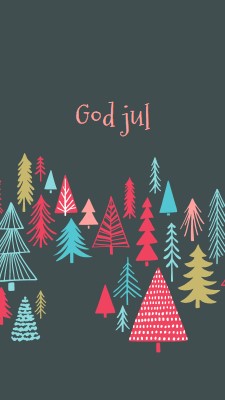 God jul green whimsical-line