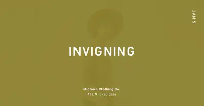 Klädbutikens invigning green modern-bold