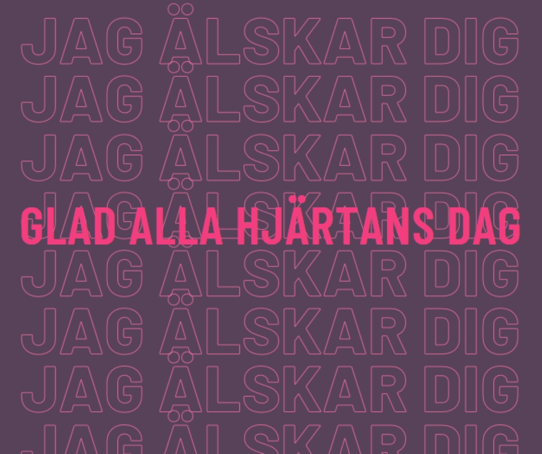Jag älskar dig, Valentine purple modern-bold