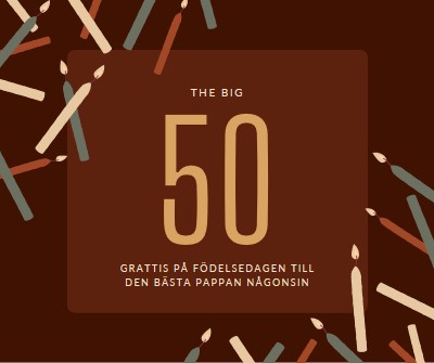 Grattis på 50-årsdagen brown modern-simple