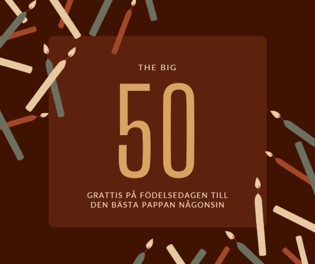 Grattis på 50-årsdagen brown modern-simple
