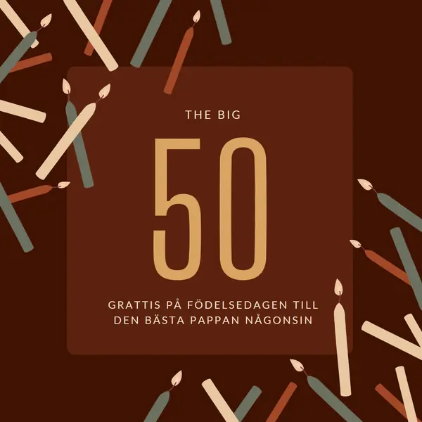 Grattis på 50-årsdagen brown modern-simple