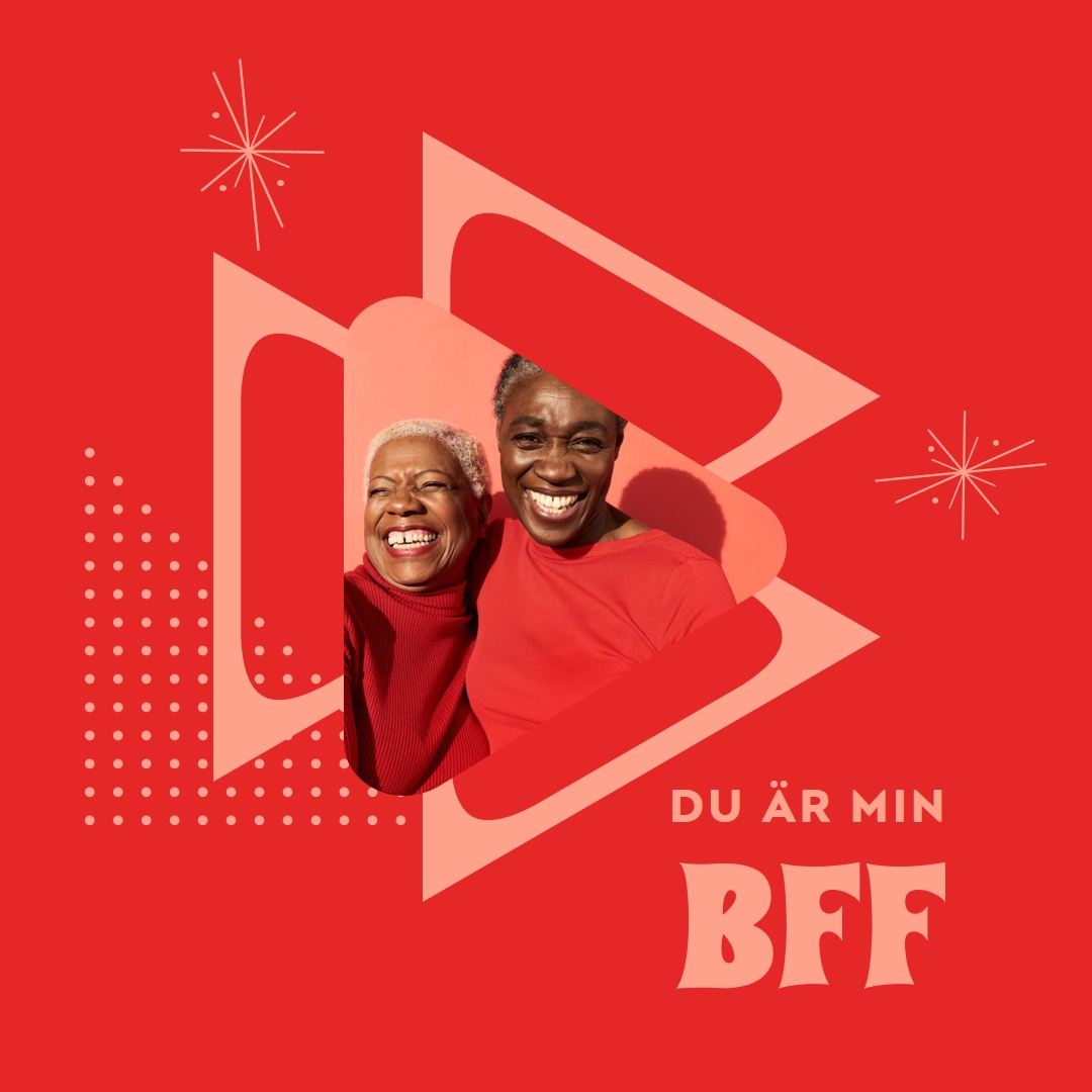 Vänner för livet red vintage-retro