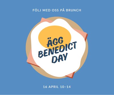 Ägg Benedict Day blue whimsical-color-block