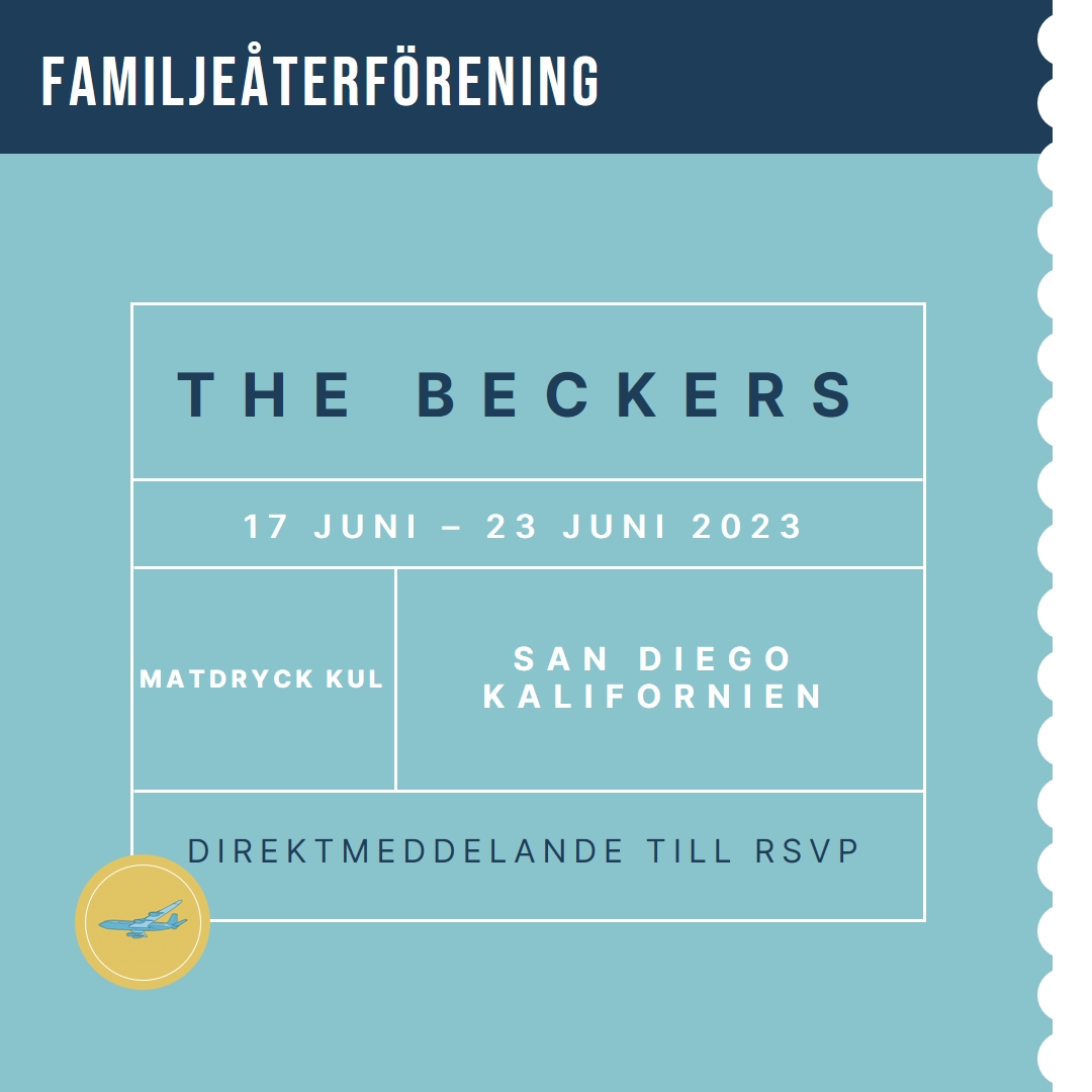Biljett till återföreningen blue modern-bold